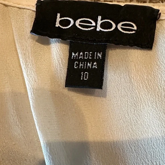 bebe Cream and Black Mini Dress - Picture 2 of 3